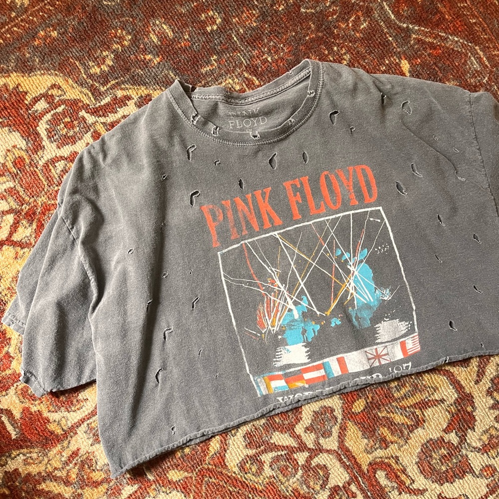 Urban Outfitters Pink Floyd cropped band tee